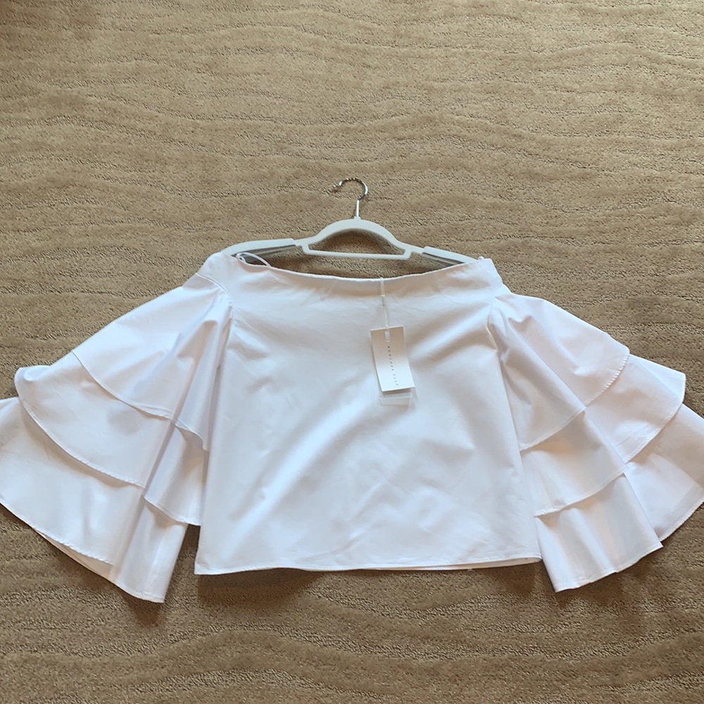 Revolve Endless Rose Tiered Bell‎ Sleeve Off The Shoulder Top - Picture 8 of 13